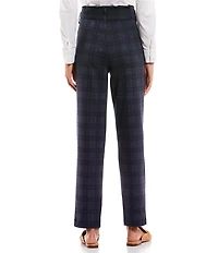 Takara Self-Tie Plaid Ponte Pants