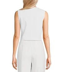 Takara Sleeveless Linen-Blend Coordinating Vest