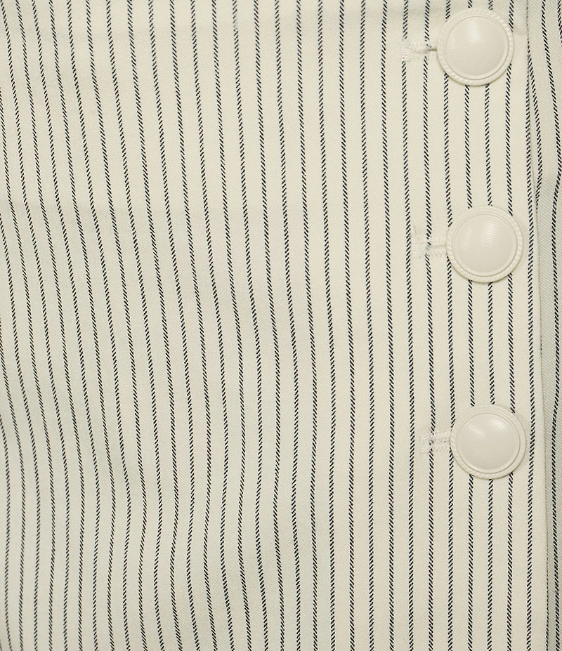 Takara Stripe Mid Rise Side Buttoned Skort
