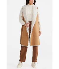Talisman Wanderer Faux Suede Notch Collar Open Front Vest