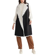 Talisman Wanderer Faux Suede Notch Collar Open Front Vest