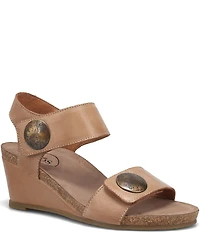 Taos Footwear Carousel 3 Leather Ornamented Wedge Sandals