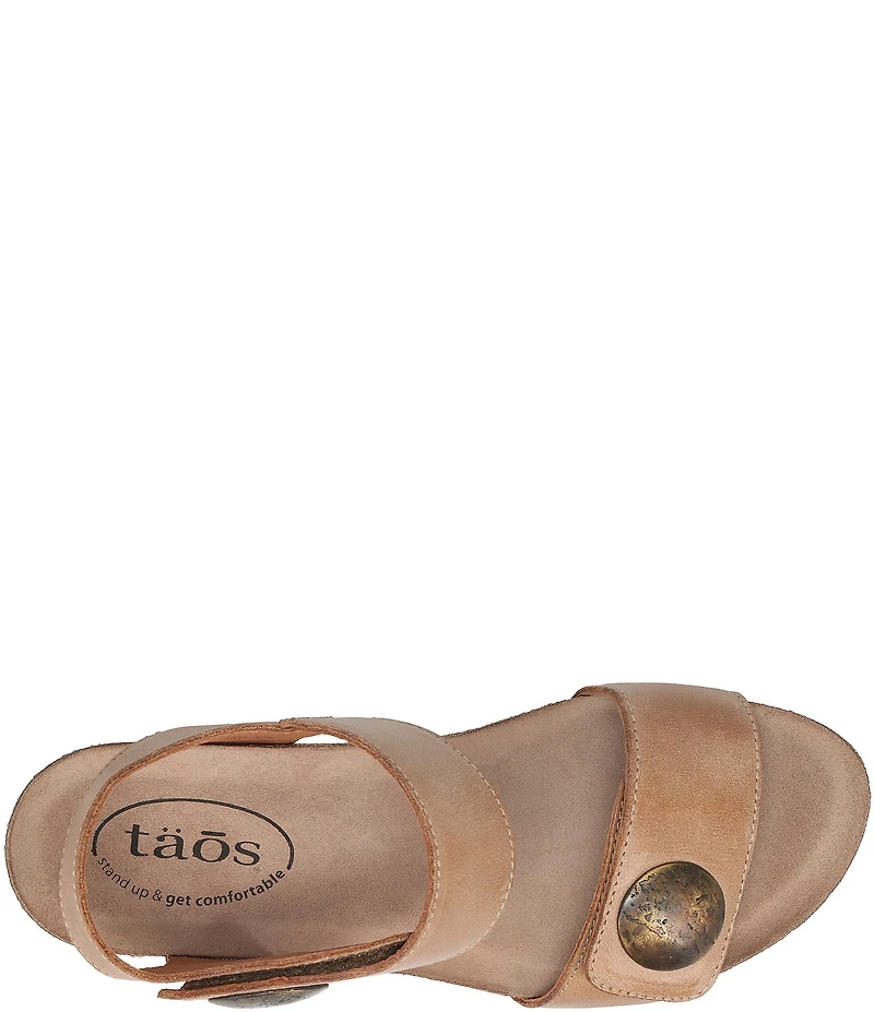 Taos Footwear Carousel 3 Leather Ornamented Wedge Sandals