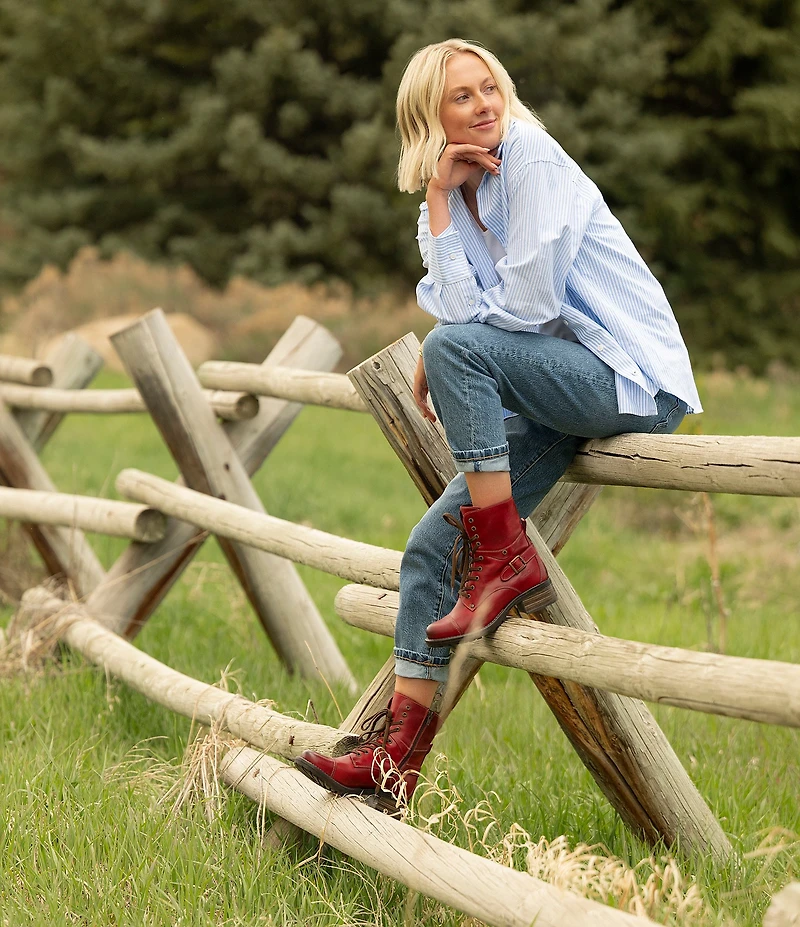 Taos Footwear Crave Leather Lug Sole Combat Booties