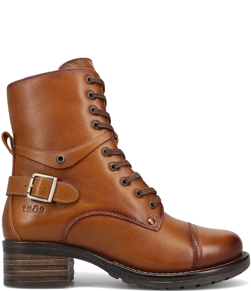Taos Footwear Crave Leather Lug Sole Combat Booties