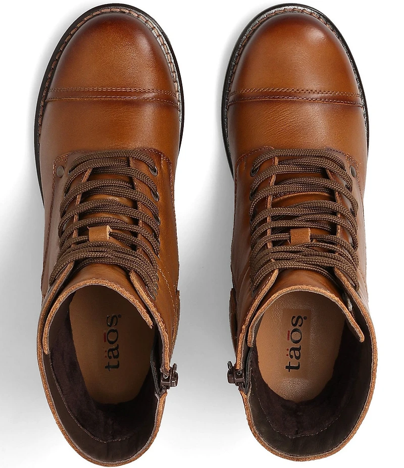 Taos Footwear Crave Leather Lug Sole Combat Booties