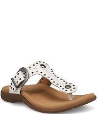 Taos Footwear Flash Studded Leather Thong Sandals