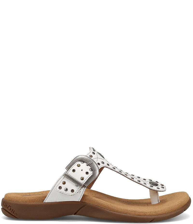 Taos Footwear Flash Studded Leather Thong Sandals