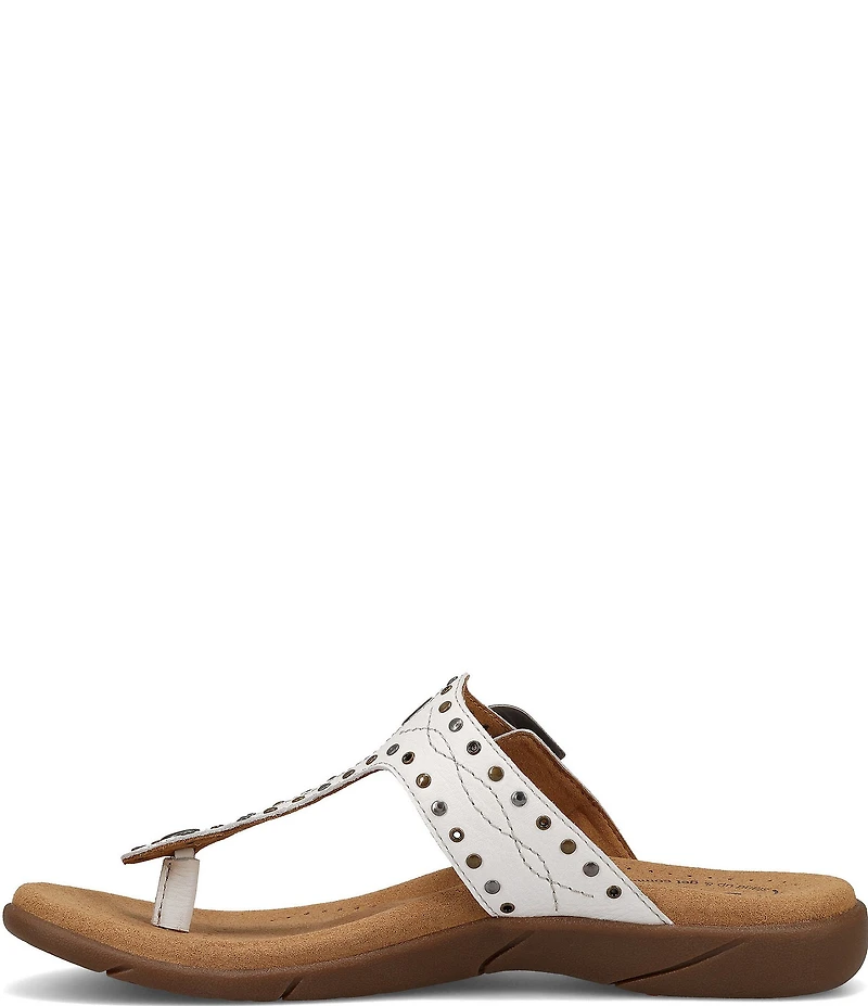 Taos Footwear Flash Studded Leather Thong Sandals