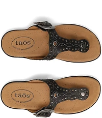 Taos Footwear Flash Studded Leather Thong Sandals