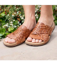 Taos Footwear Guru Woven Leather Slide Sandals