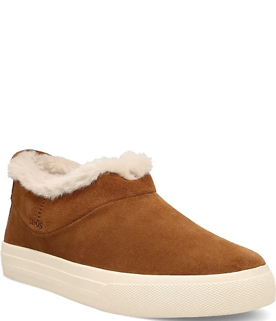 Taos Footwear Mini Chic Suede Faux Fur Lined Sneaker Ankle Booties