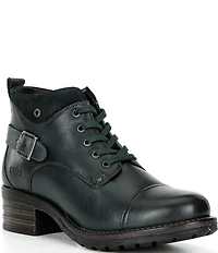 Taos Footwear Mini Crave Leather Buckle Strap Hardware Ankle Booties