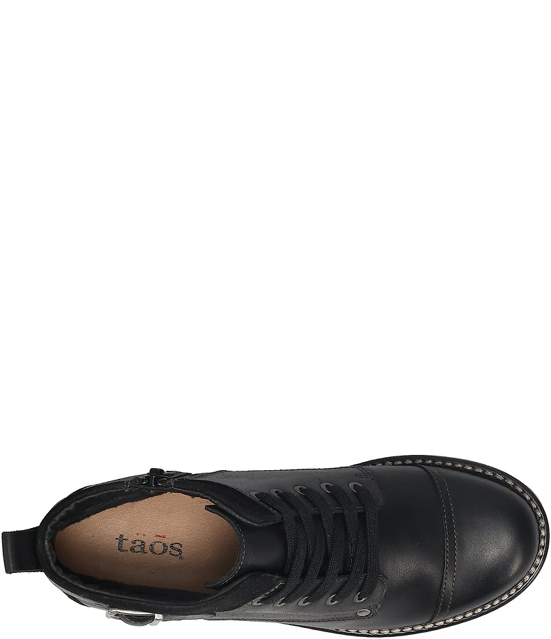 Taos Footwear Mini Crave Leather Buckle Strap Hardware Ankle Booties