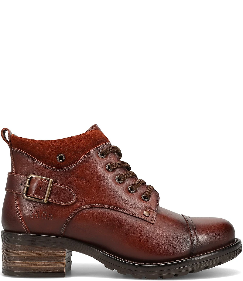 Taos Footwear Mini Crave Leather Buckle Strap Hardware Ankle Booties