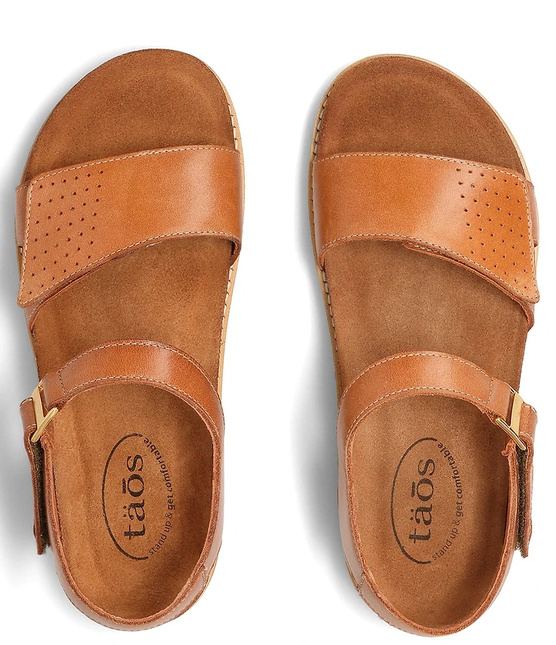 Taos Footwear Modern Perforated Leather Platform Sandals