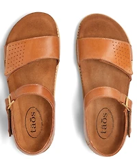 Taos Footwear Modern Perforated Leather Platform Sandals