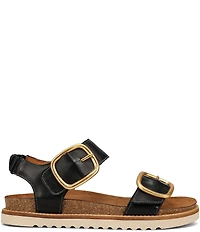 Taos Footwear On The Double Leather Big Buckle Hardware Hook-and-Loop Banded Sandals