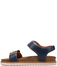 Taos Footwear On The Double Leather Big Buckle Hardware Hook-and-Loop Banded Sandals