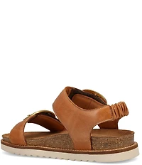 Taos Footwear On The Double Leather Big Buckle Hardware Hook-and-Loop Banded Sandals