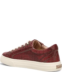 Taos Footwear Plim Soul Lux Croco Embossed Leather Platform Sneakers