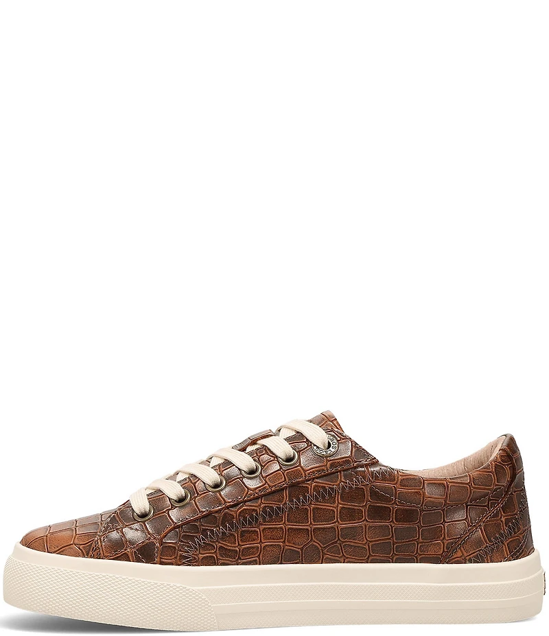Taos Footwear Plim Soul Lux Croco Embossed Leather Platform Sneakers