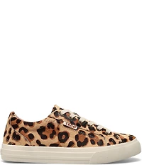 Taos Footwear Plim Soul Lux Leopard Print Calf Hair Platform Sneakers