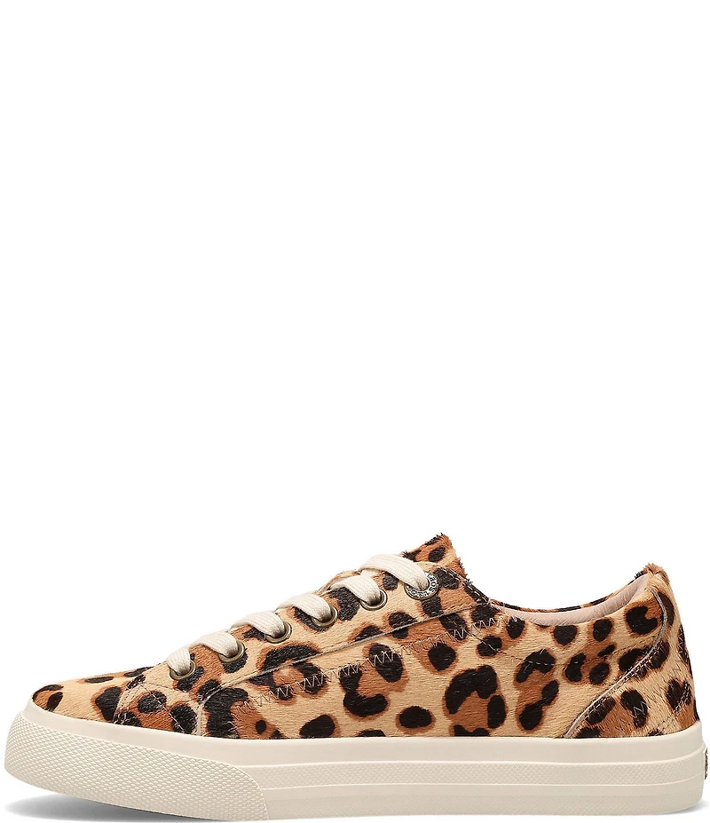 Taos Footwear Plim Soul Lux Leopard Print Calf Hair Platform Sneakers