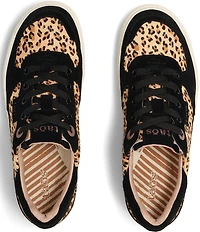 Taos Footwear Pop Soul Cheetah Print Calf Hair and Suede Platform Sneakers