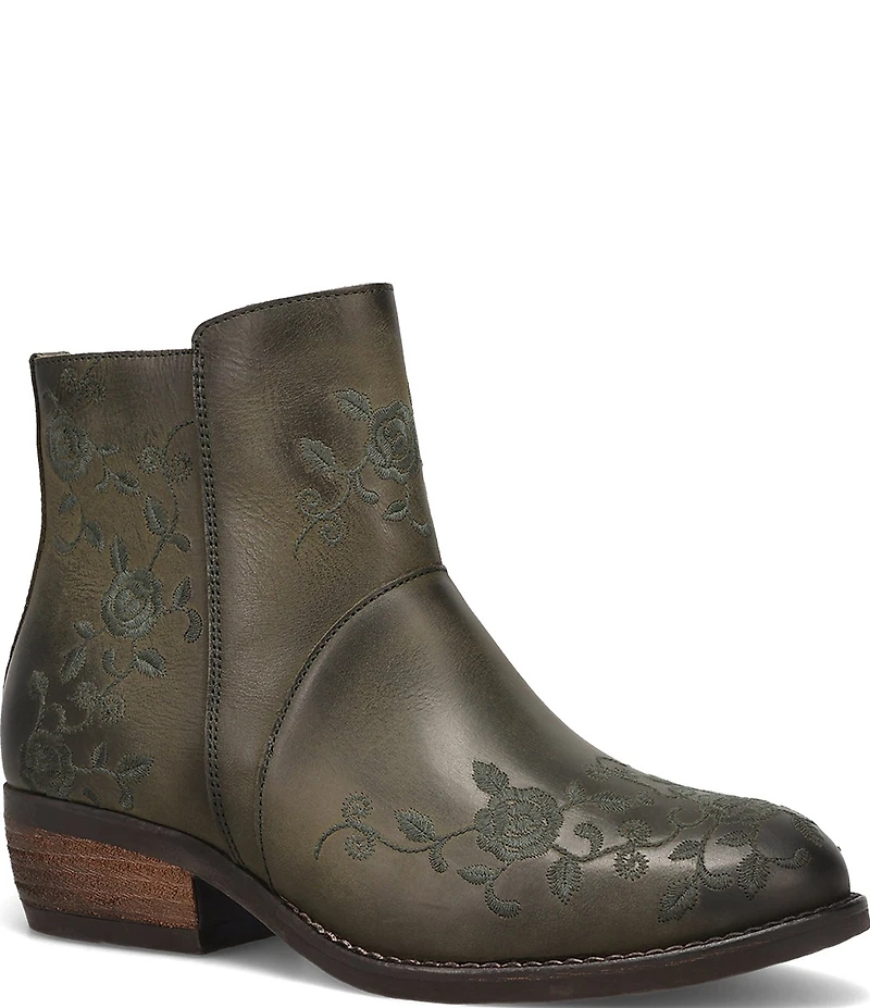 Taos Footwear Privilege Embroidered Floral Leather Booties