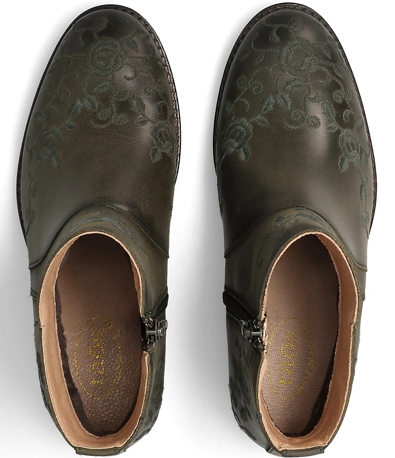 Taos Footwear Privilege Embroidered Floral Leather Booties