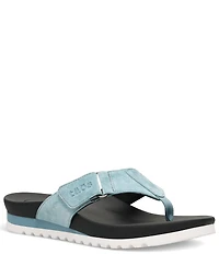 Taos Footwear Super Sonic Nubuck Suede Wedge Flip Flops