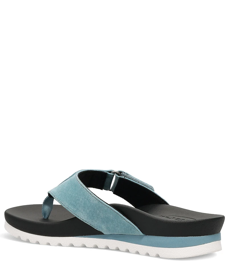 Taos Footwear Super Sonic Nubuck Suede Wedge Flip Flops