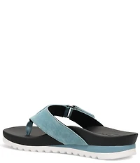 Taos Footwear Super Sonic Nubuck Suede Wedge Flip Flops