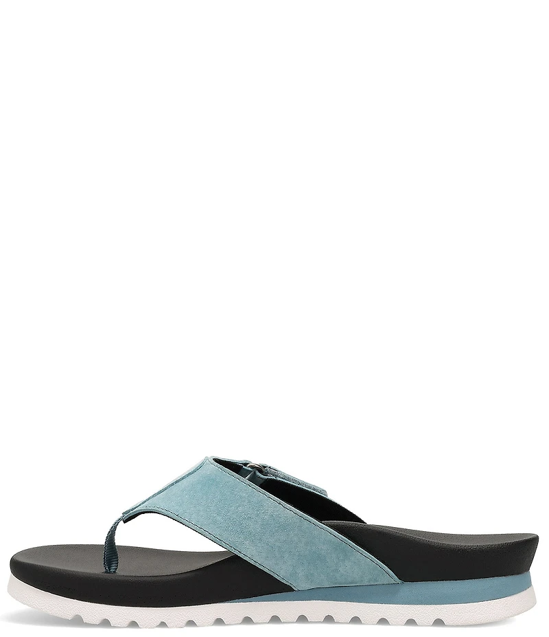 Taos Footwear Super Sonic Nubuck Suede Wedge Flip Flops