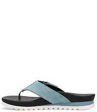 Taos Footwear Super Sonic Nubuck Suede Wedge Flip Flops