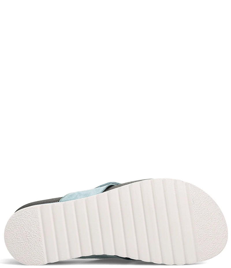 Taos Footwear Super Sonic Nubuck Suede Wedge Flip Flops