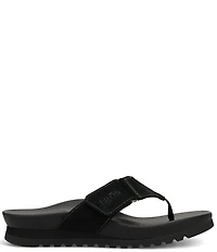 Taos Footwear Super Sonic Nubuck Suede Wedge Flip Flops