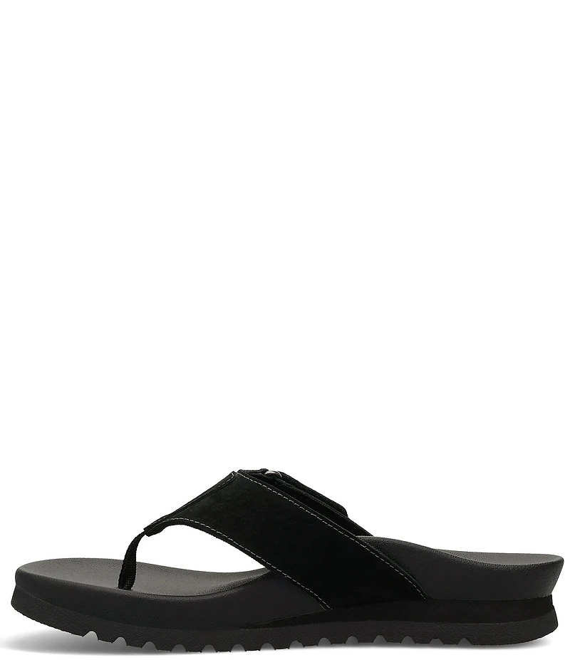 Taos Footwear Super Sonic Nubuck Suede Wedge Flip Flops