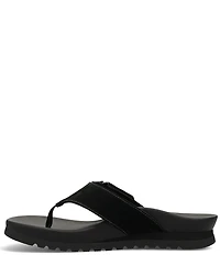 Taos Footwear Super Sonic Nubuck Suede Wedge Flip Flops