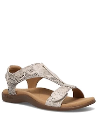 Taos Footwear The Show Snake Print Leather T-Strap Sandals