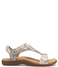 Taos Footwear The Show Snake Print Leather T-Strap Sandals