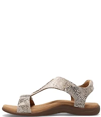 Taos Footwear The Show Snake Print Leather T-Strap Sandals