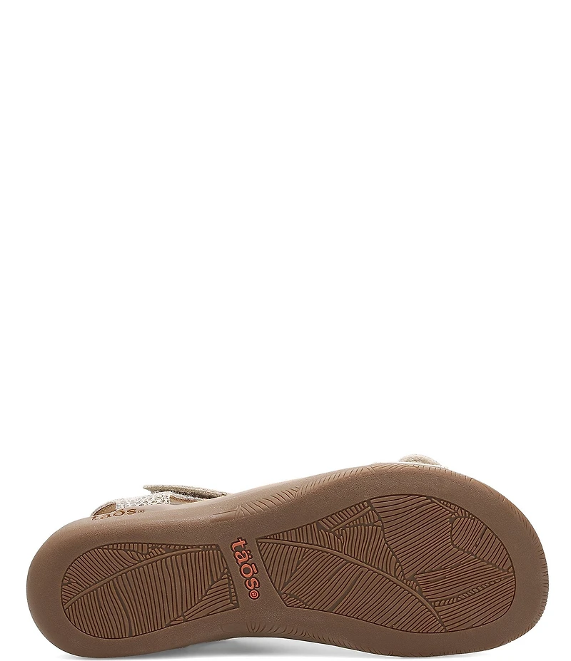 Taos Footwear The Show Snake Print Leather T-Strap Sandals