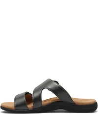 Taos Footwear Westside Metallic Leather Slide Sandals