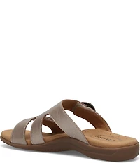 Taos Footwear Westside Metallic Leather Slide Sandals