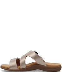 Taos Footwear Westside Metallic Leather Slide Sandals