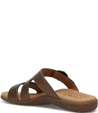 Taos Footwear Westside Metallic Leather Slide Sandals