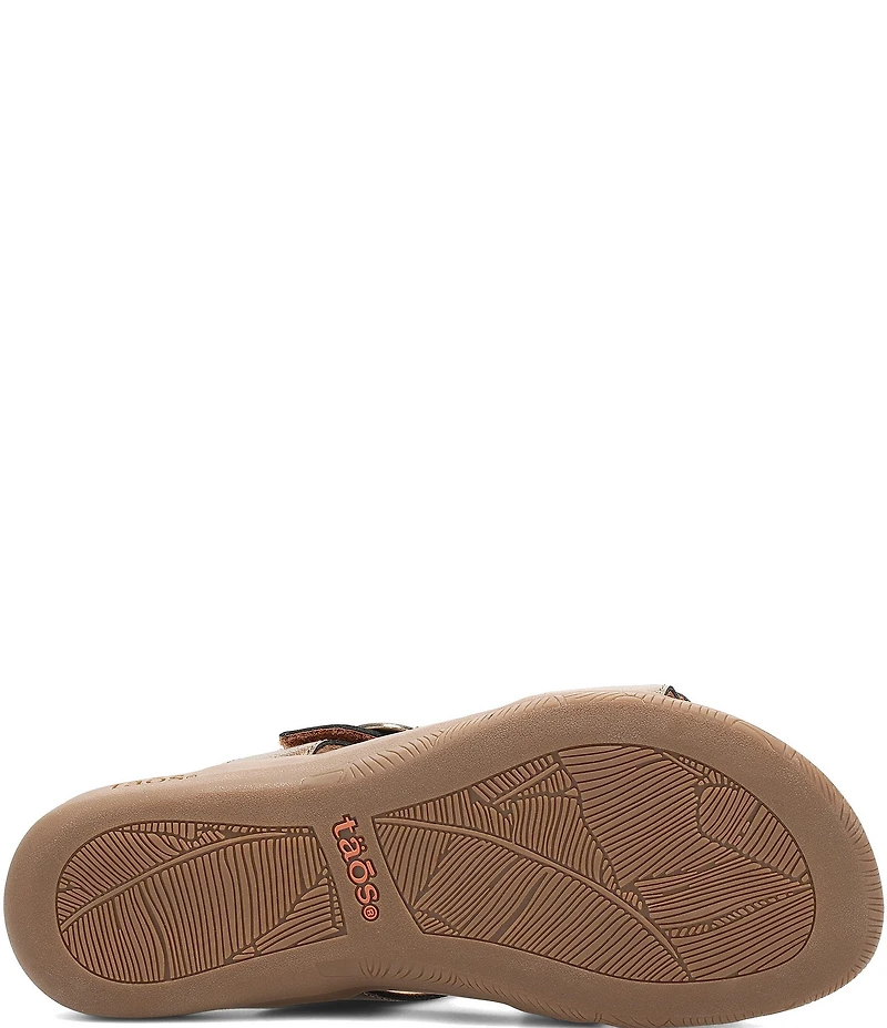 Taos Footwear Westside Metallic Leather Slide Sandals