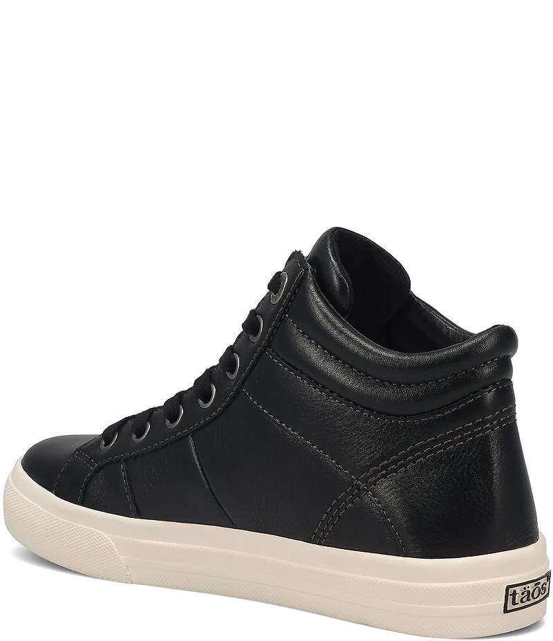 Taos Footwear Winner High Top Leather Side Zip Sneakers
